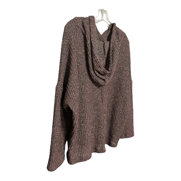 Jolie Cropped Drop Shoulder Purple Knit Sweater w/Hood Woman’s Plus-size 2X - Picture 5 of 7